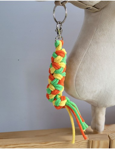 Tether for Hobby Horse made of double - yellow/light green/orange