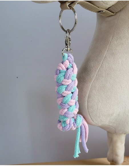 Tether for Hobby Horse made of double - mint/purple/light pink