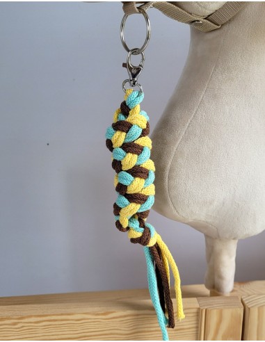 Tether for Hobby Horse made of double - yellow/mint/brown