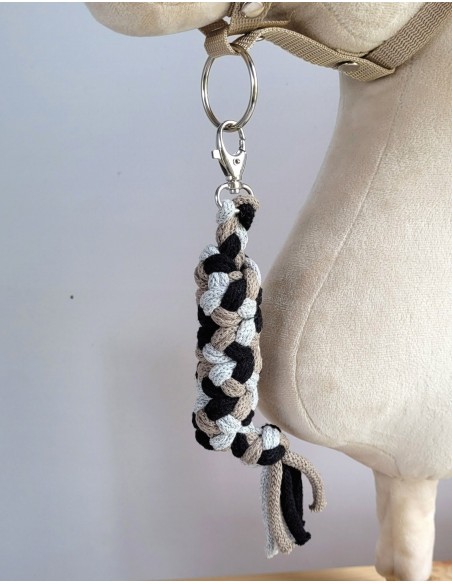 Tether for Hobby Horse made of double - grey/mocca/black