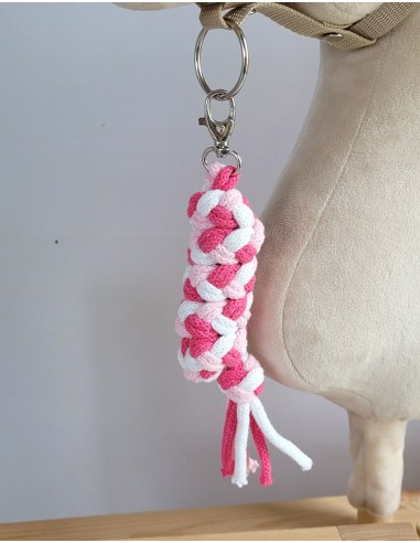 Tether for Hobby Horse made of double - light pink/dark pink/white