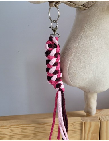 Tether for Hobby Horse made of double - light pink/dark pink/maroon