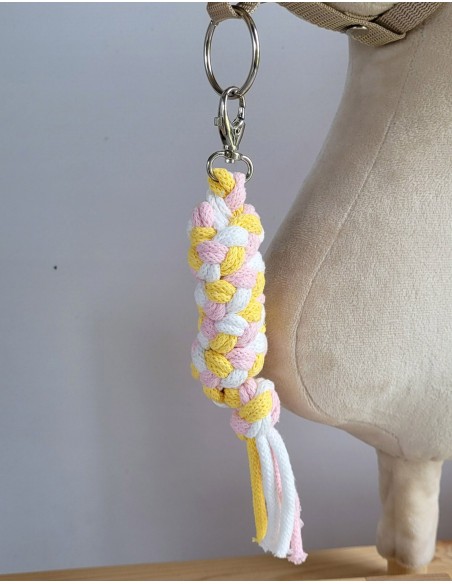 Tether for Hobby Horse made of double - light pink/yellow/white