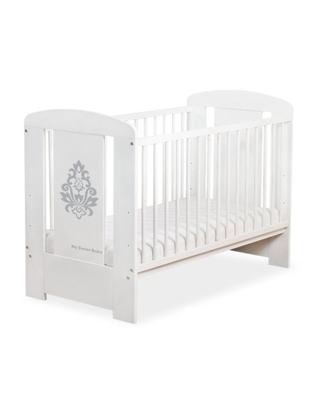 Wooden baby cot 120x60cm Glamour white-grey