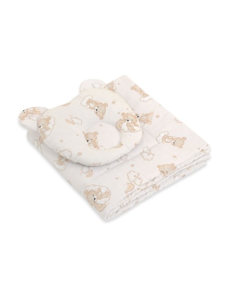 Duvet with pillow Teddy - 2pcs set - Rainbow beige bear