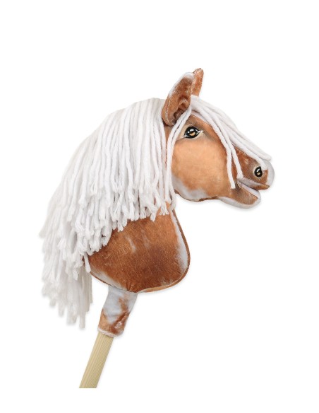 Horse on a stick Super Hobby Horse Premium - tobiano bay horse with a white maneA4