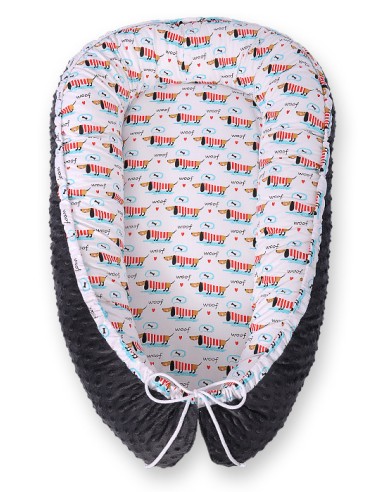 Baby nest double-sided Premium Cocoon for infants BOBONO minky- doggies