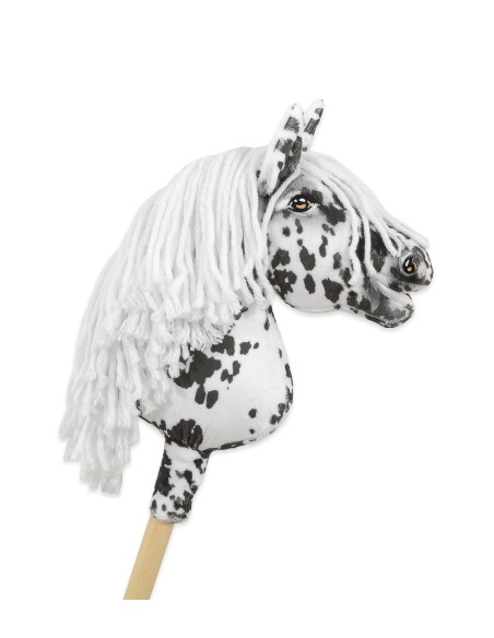 Horse on a stick Super Hobby Horse Premium - leopard with a white mane A4