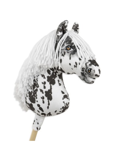 Horse on a stick Super Hobby Horse Premium - leopard horse with a white mane A3