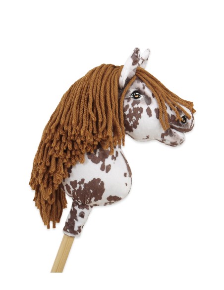 Horse on a stick Super Hobby Horse Premium - brown leopard with a brown mane A4