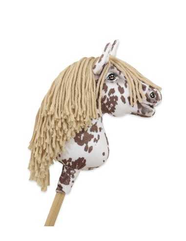 Horse on a stick Super Hobby Horse Premium - brown leopard with a beige mane A4