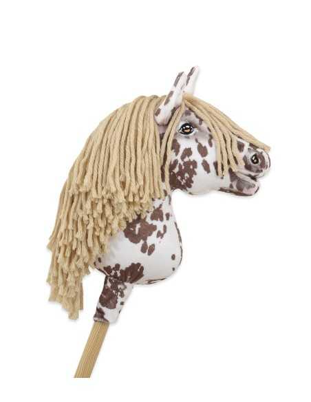 Horse on a stick Super Hobby Horse Premium - brown leopard with a beige mane A4