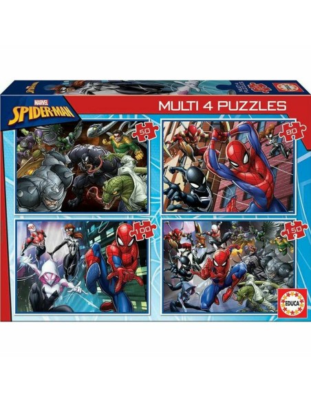 Set di 4 Puzzle Spiderman Educa 18102 380 Pezzi