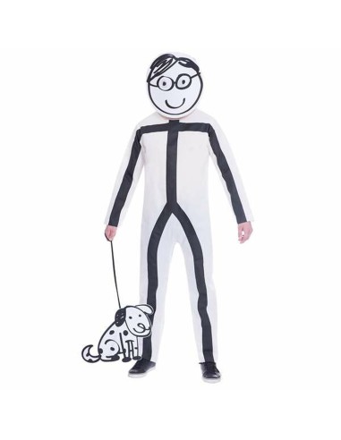 Costume per Adulti Stick Man Bianco Taglia unica