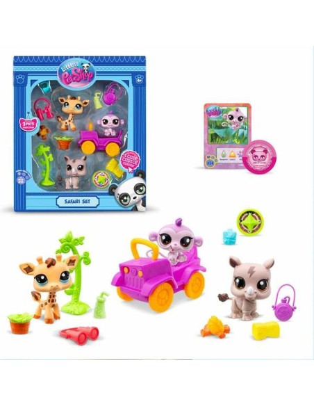 Playset Bandai Littlest Pet Shop SAFARI 8 Pièces