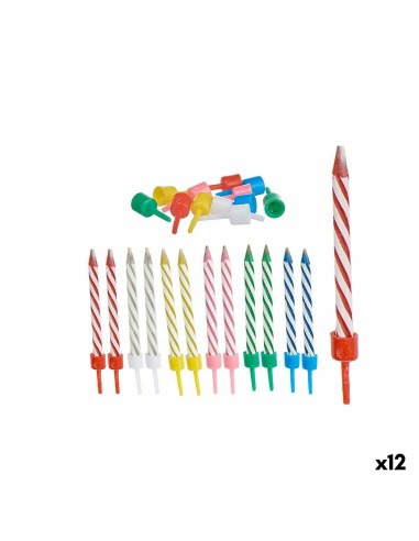 Set di Candele Multicolore Compleanno (12 Unità)