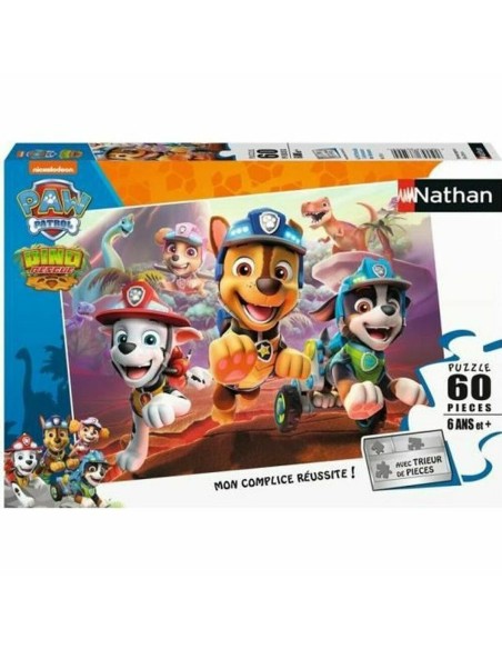 Puzzle Nathan Paw Patrol to the rescue of the dinosaurs 60 Pezzi