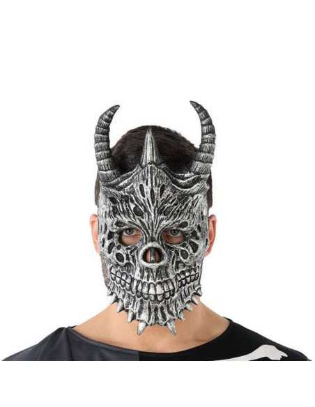 Mask Halloween Male demon Skeleton Grey (20 X 33 cm)