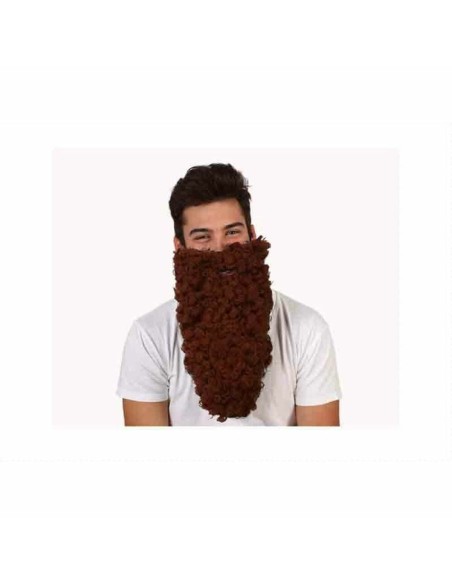 Zubehör für Verkleidung Curly Braun Bart/Schnurrbart