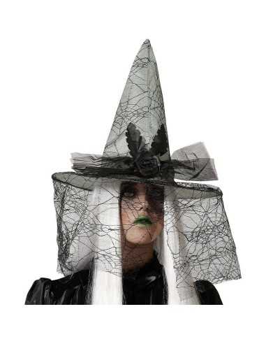 Hat Cobweb Witch Veil Grey