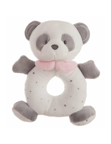 Rattle Cuddly Toy Panda bear Pink 20 cm