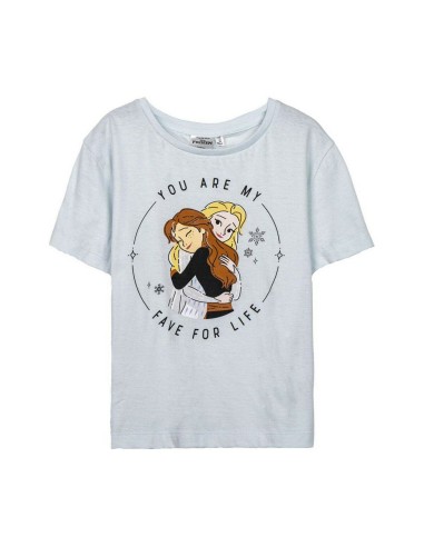 Kurzarm-T-Shirt für Kinder Frozen Hellblau