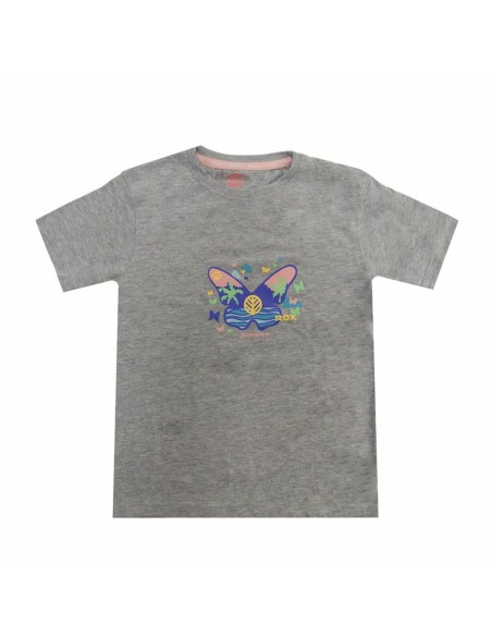 Child's Short Sleeve T-Shirt Rox Butterfly Light grey