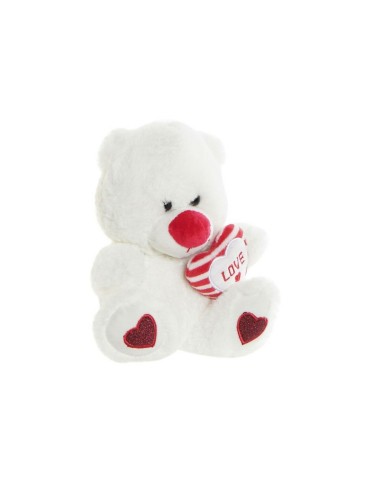 Jouet Peluche DKD Home Decor Blanc Rouge Plastique Enfant 17,5 x 15 x 20 cm