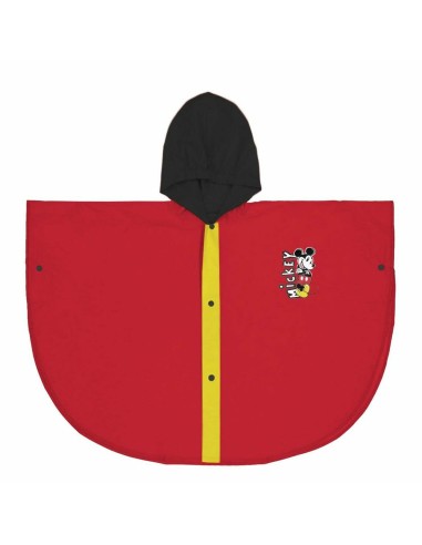 Waterproof Poncho with Hood Mickey Mouse Red