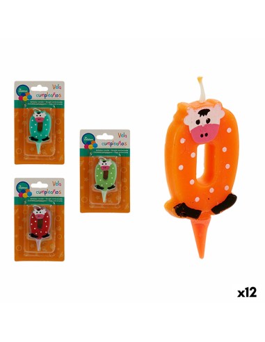 Candle Birthday animals Number 0 (12 Units)