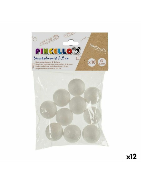 Matériaux pour travaux manuels Balles polystyrène Ø 2,5 cm Blanc 12 Unités