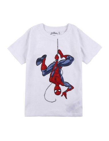 Child's Short Sleeve T-Shirt Spider-Man White