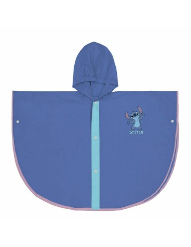 K-Way Impermeabile con Cappuccio Stitch Azzurro