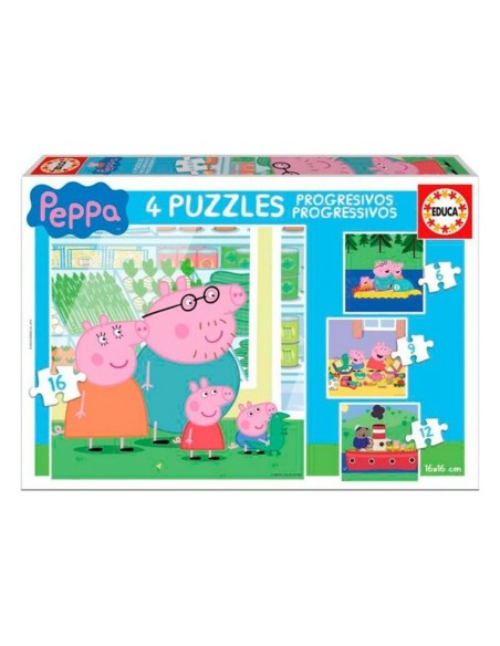 Set de 4 Puzzles Peppa Pig Cosy corner 16 x 16 cm 43 Pièces