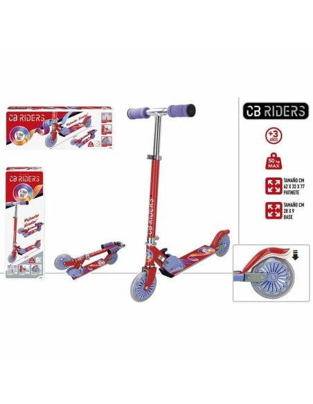 Monopattino Scooter Colorbaby Rosso Alluminio Manico corto (77 cm)