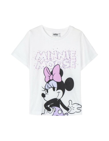 Child's Short Sleeve T-Shirt Minnie Mouse White