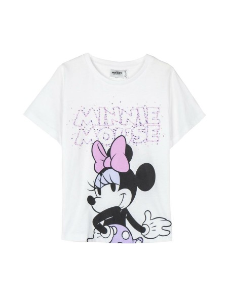 Child's Short Sleeve T-Shirt Minnie Mouse White