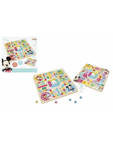 Parchís and Oca Board Disney 2-in-1 Wood 18 Pieces