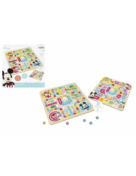 Tabellone per Parcheesi e Gioco dell'Oca Disney 2 in 1 Legno 18 Pezzi