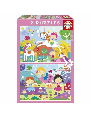 Set de 2 Puzzles Educa Fantasy world 48 Pièces