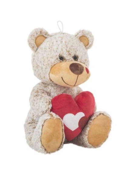 Fluffy toy Beige Bear Heart 18 cm