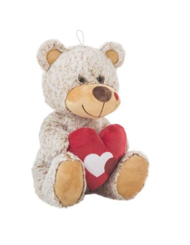 Fluffy toy Beige Bear Heart 22 cm