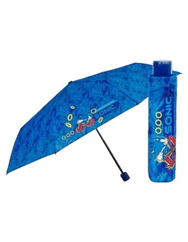 Foldable Umbrella Sonic Perletti Blue Ø 91 cm Children's