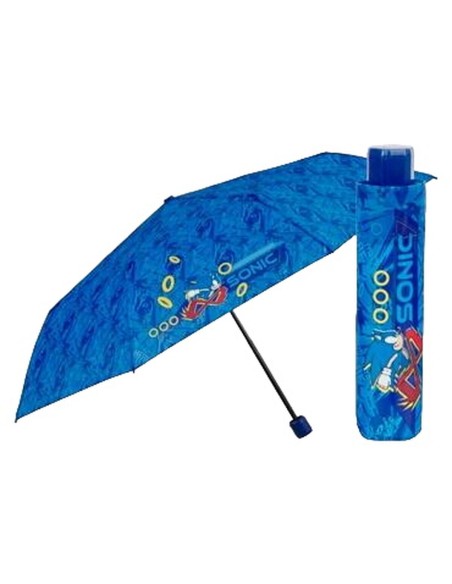 Foldable Umbrella Sonic Perletti Blue Ø 91 cm Children's