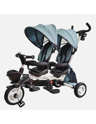 Kinderwagen New Giro Twin Zwillinge türkis 125 x 51 x 110 cm (Restauriert B)