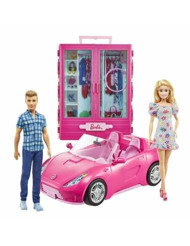 Set de Poupées Barbie GVK05 Figurines x 2 Voiture Armoire