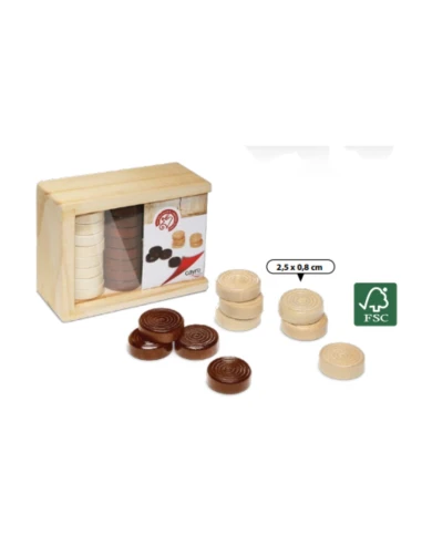 Pièces du jeu de Dames Cayro 617 Bois