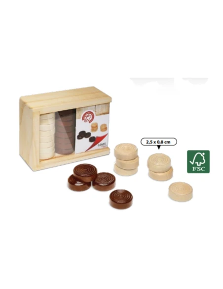 Pièces du jeu de Dames Cayro 617 Bois