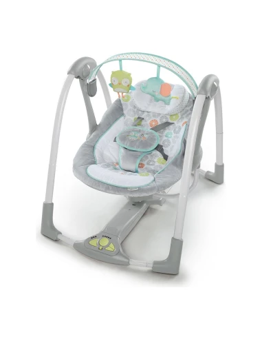 Fauteuil à Bascule Ingenuity Compact Swing - Hugs & Hoots Blanc Gris