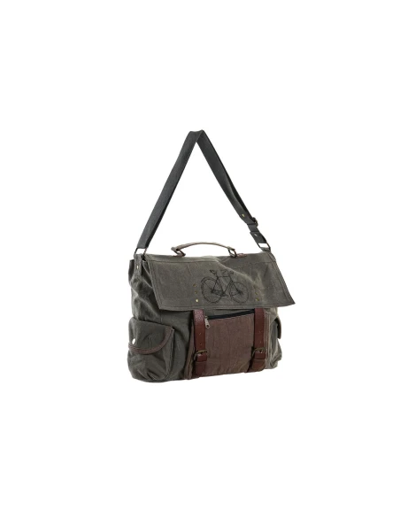 Sac bandoulière DKD Home Decor Bicyclette 48 x 10 x 37 cm Gris Marron